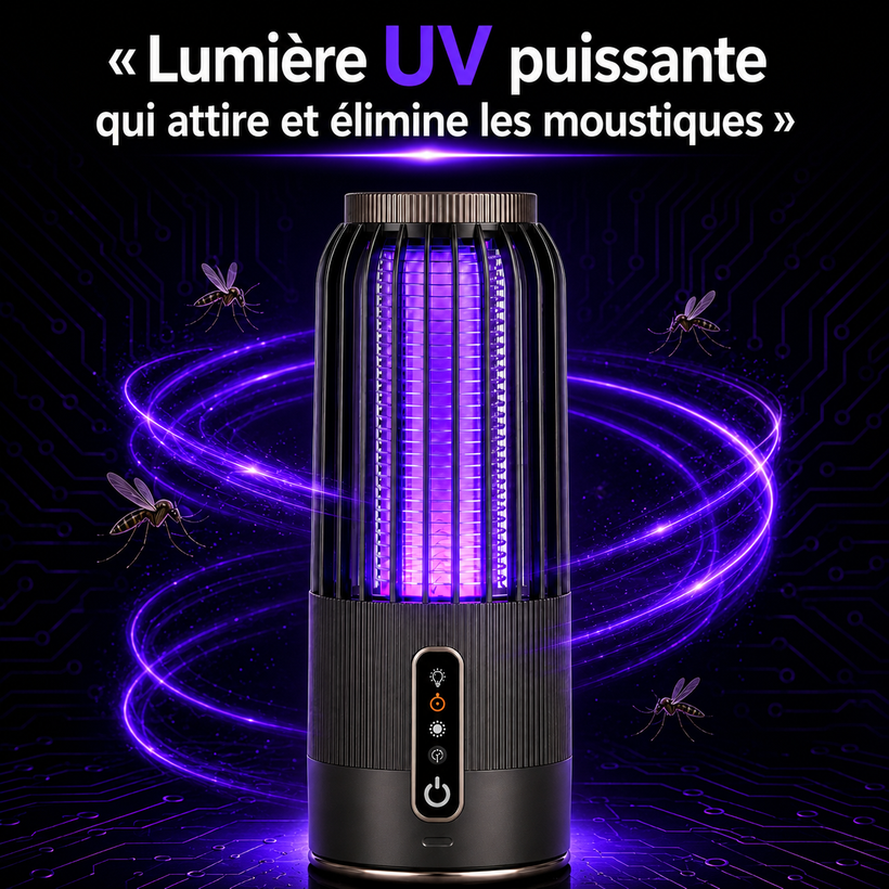 Sérénité Garantie : Lampe Anti-Moustiques Solaire 2-en-1 pour Maison & Jardin — 4