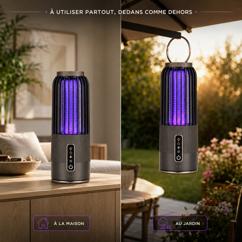 Sérénité Garantie : Lampe Anti-Moustiques Solaire 2-en-1 pour Maison & Jardin — 3
